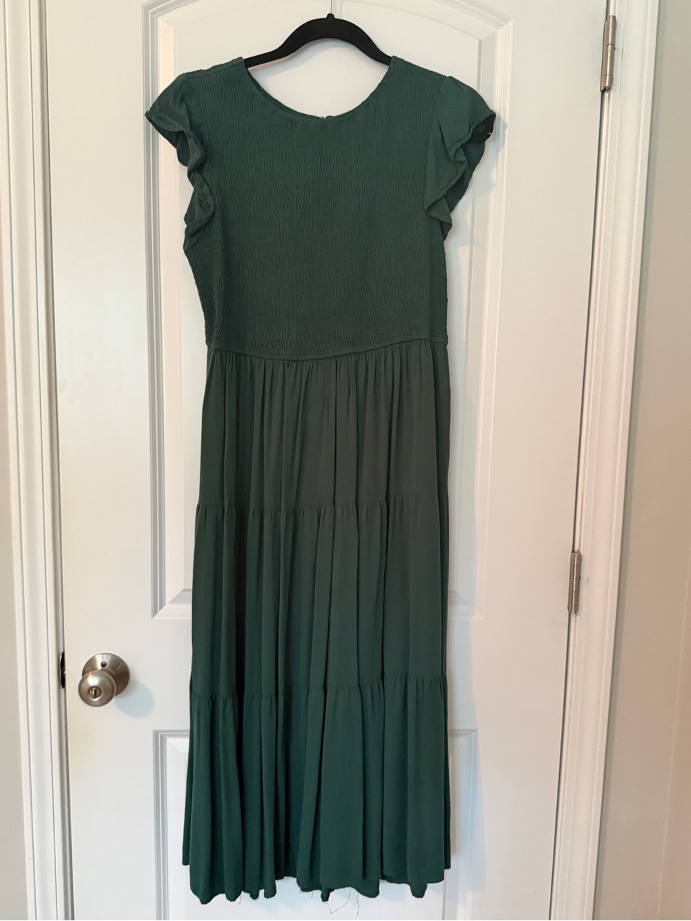 Emerald Green Tiered Maxi Dress - L